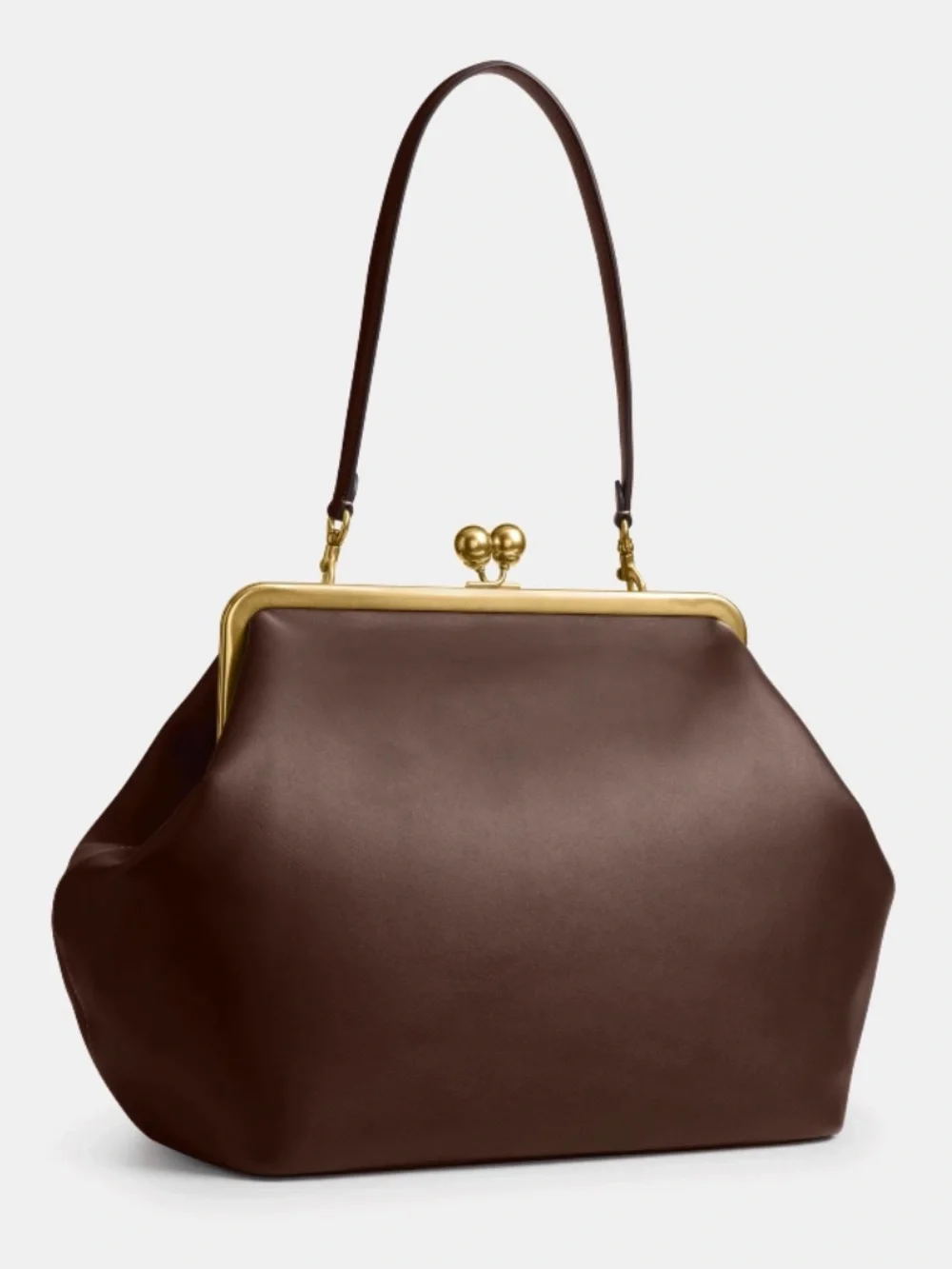 NWT Coach Oversized Kisslock Frame Shoulder Bag in Maple